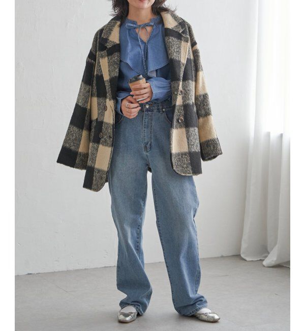 VENCE share style「チェックミドル丈ジャケット」|その他|