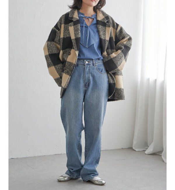 VENCE share style「チェックミドル丈ジャケット」|その他|