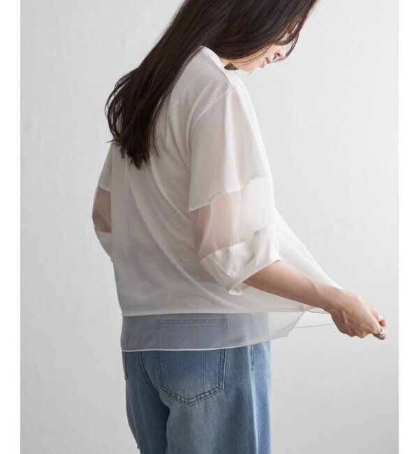 VENCE share style「袖オーガンジー切り替えプルオーバー」|その他|