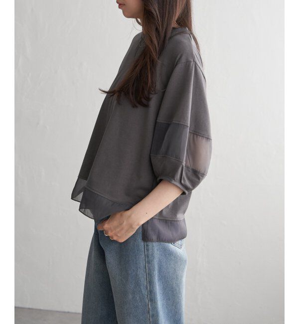 VENCE share style「袖オーガンジー切り替えプルオーバー」|その他|