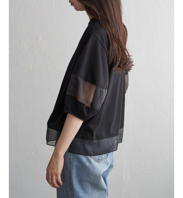 VENCE share style「袖オーガンジー切り替えプルオーバー」|その他|