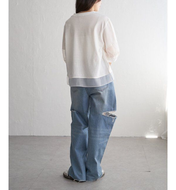 VENCE share style「袖オーガンジー切り替えプルオーバー」|その他|