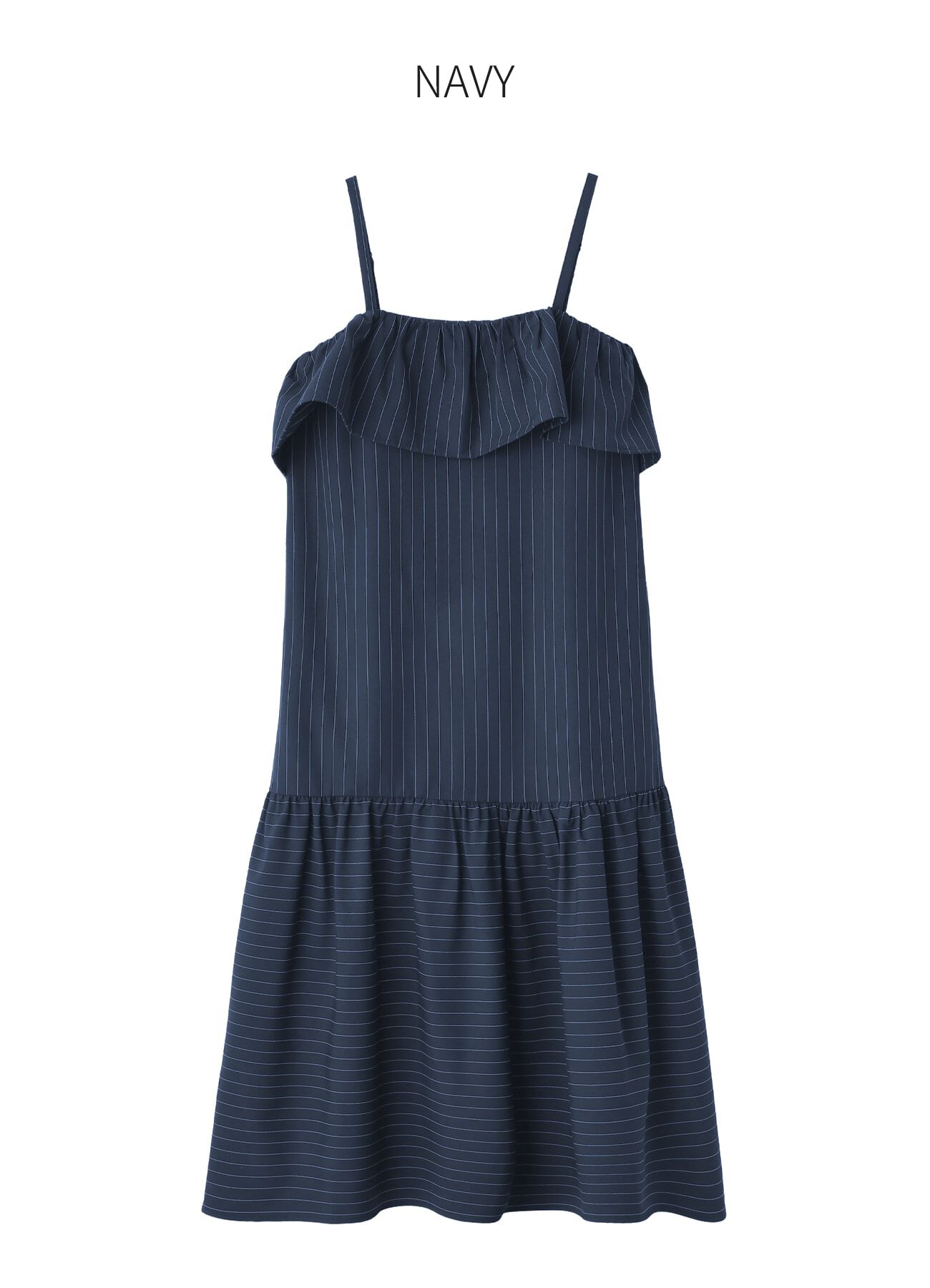 STYLE DELI「ピンストライプ柄キャミ型ジャンパースカート」|ワンピース|