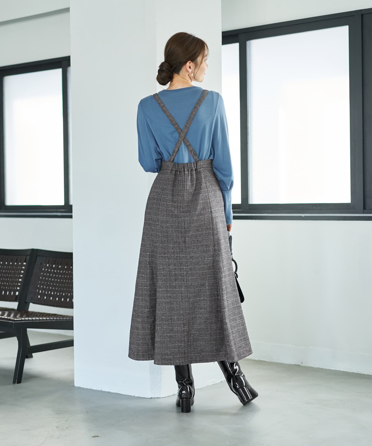 STYLE DELI「へリンボーンマーメイドジャンバースカート」|ジャンパースカート|