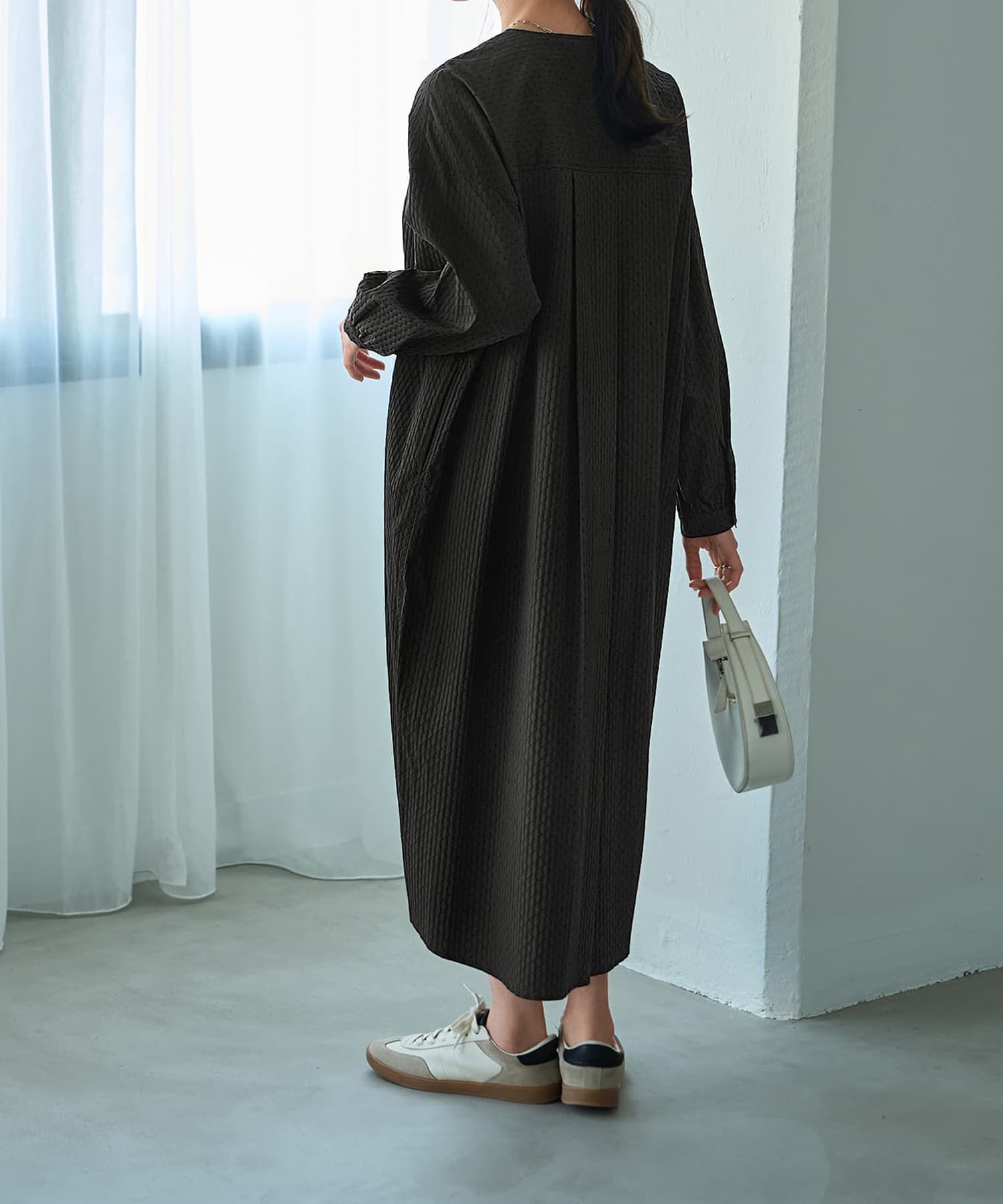 STYLE DELI「コートにもなるドビー織りドット柄ワンピース」|ワンピース|