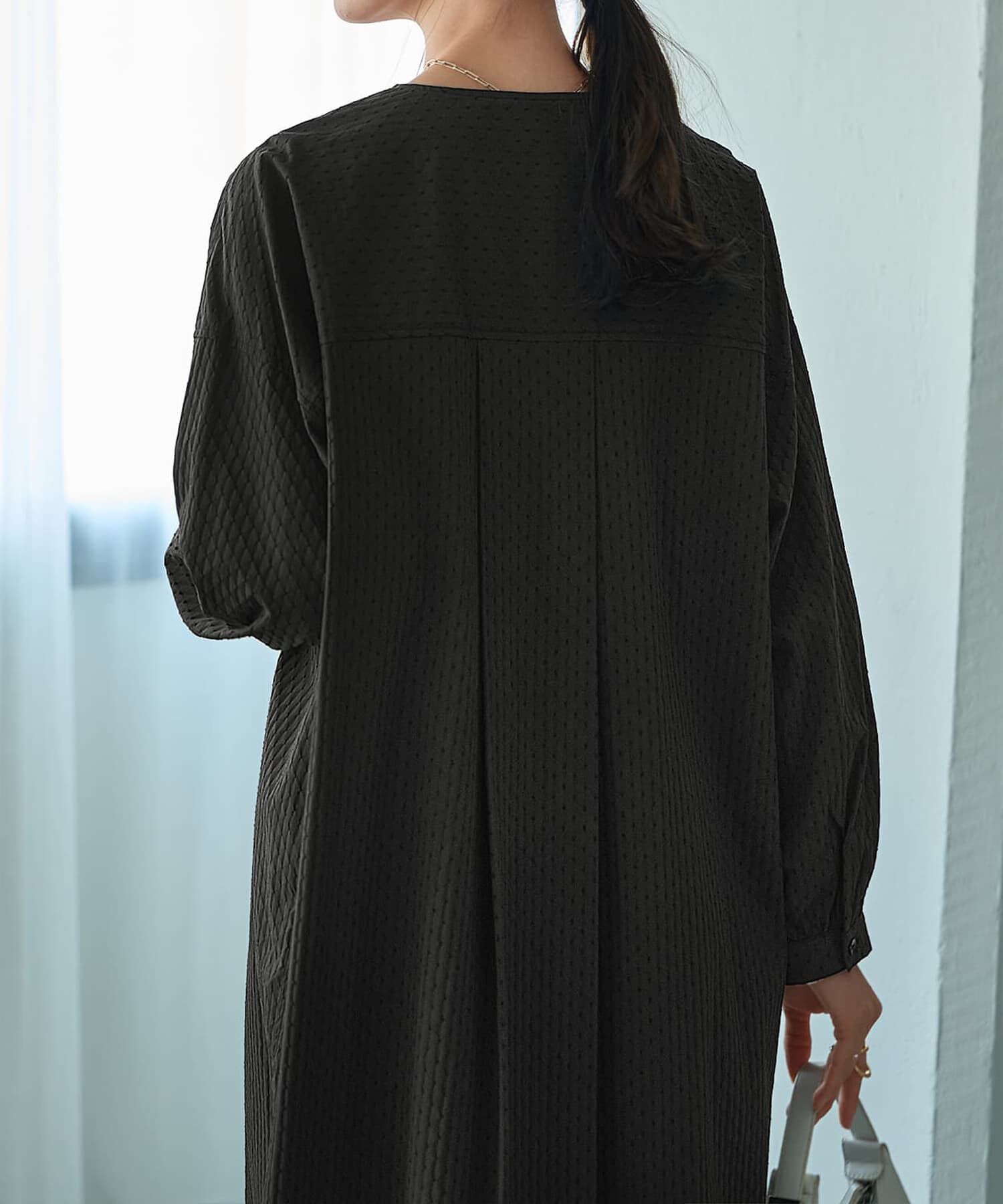 STYLE DELI「コートにもなるドビー織りドット柄ワンピース」|ワンピース|