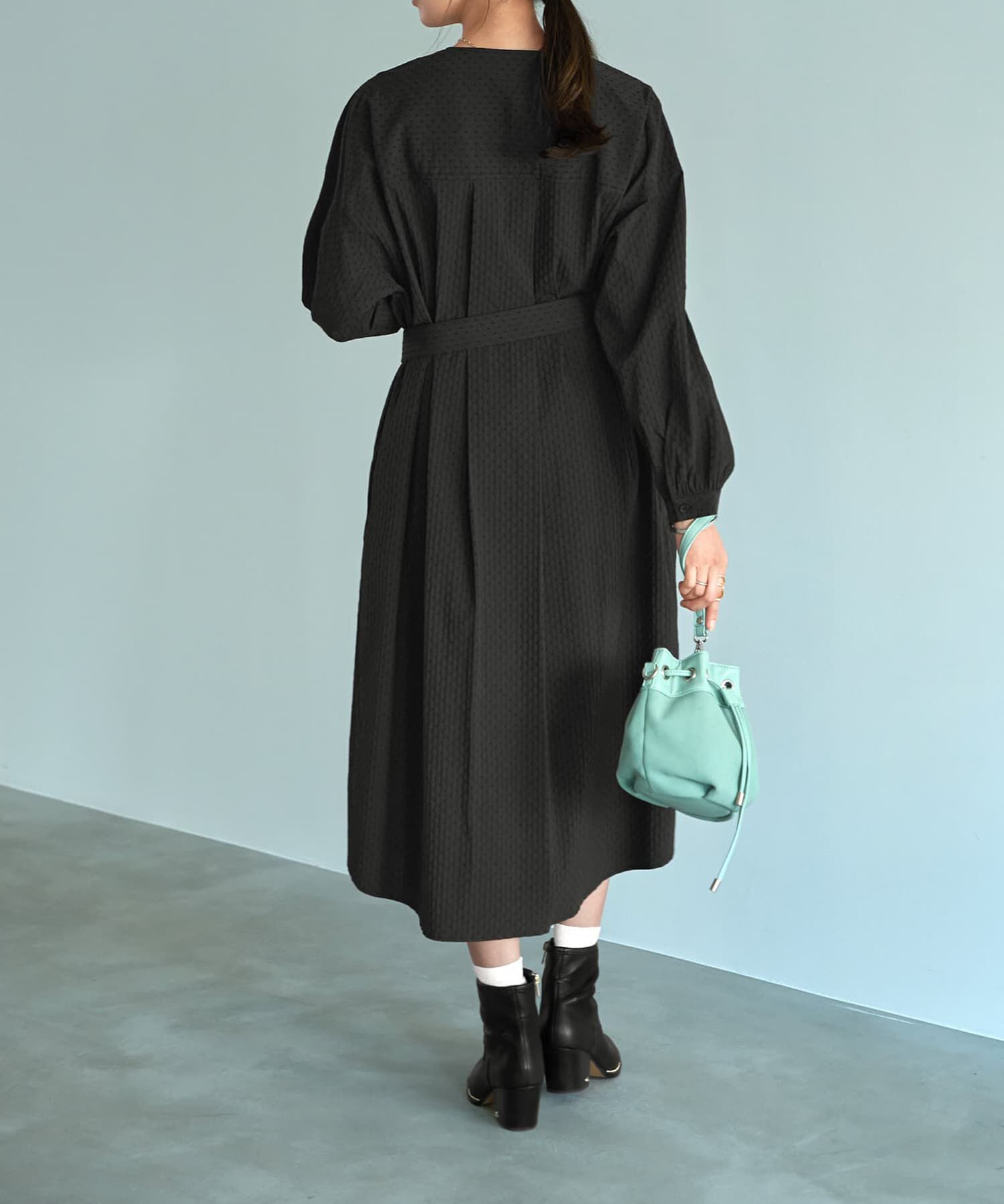 STYLE DELI「コートにもなるドビー織りドット柄ワンピース」|ワンピース|