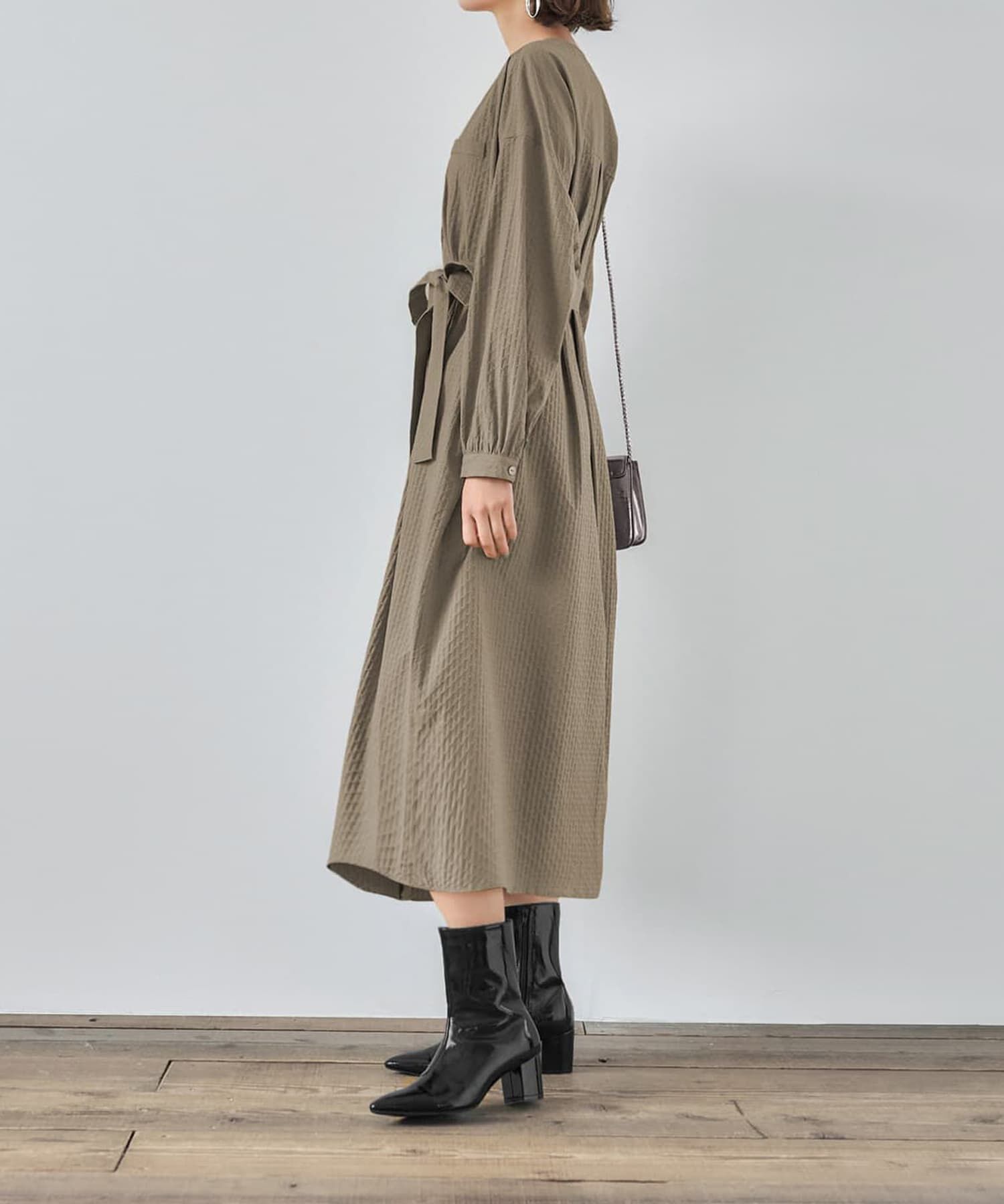 STYLE DELI「コートにもなるドビー織りドット柄ワンピース」|ワンピース|