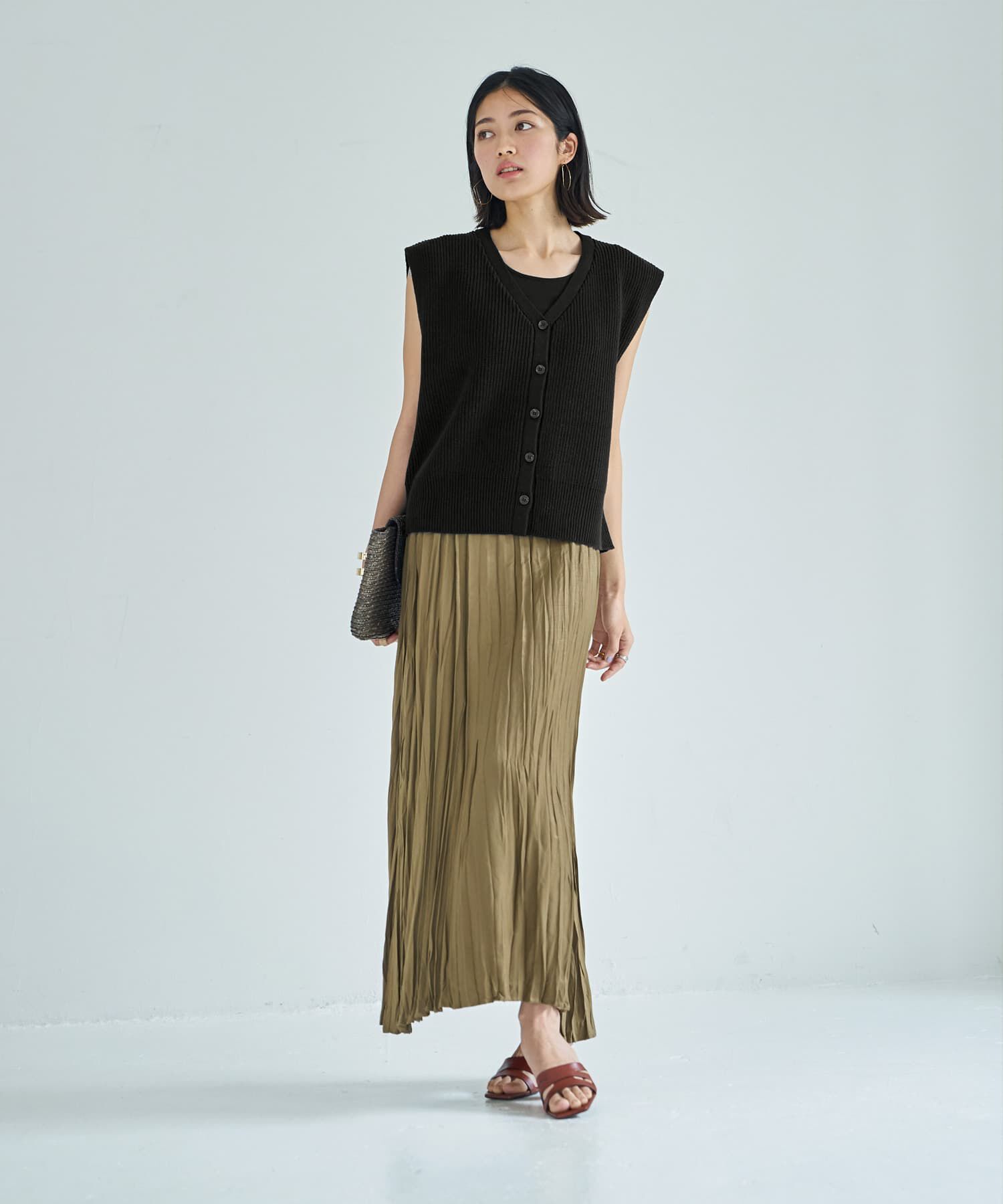 STYLE DELI「片畦編みサマーニットベスト」|ベスト・ジレ|