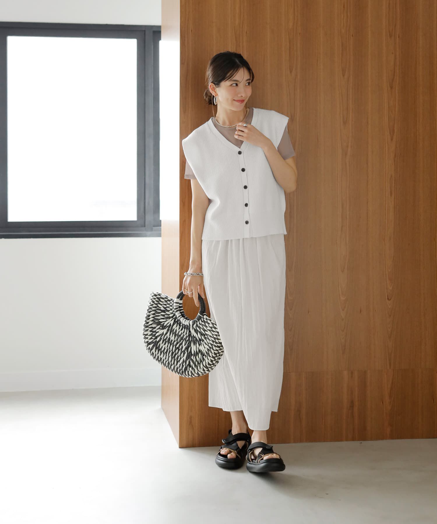 STYLE DELI「片畦編みサマーニットベスト」|ベスト・ジレ|