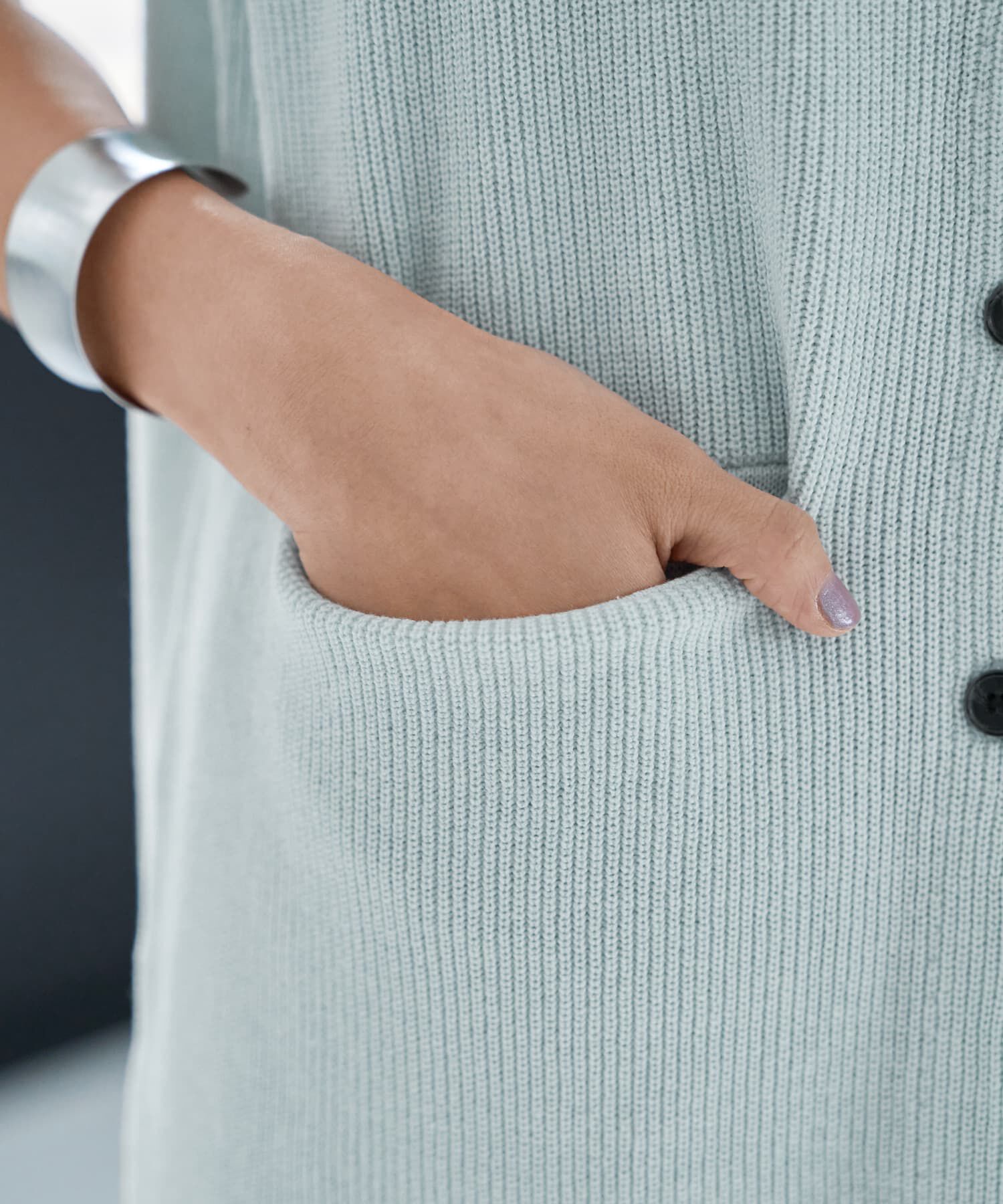 STYLE DELI「片畦編みサマーニットロングベスト」|ベスト・ジレ|