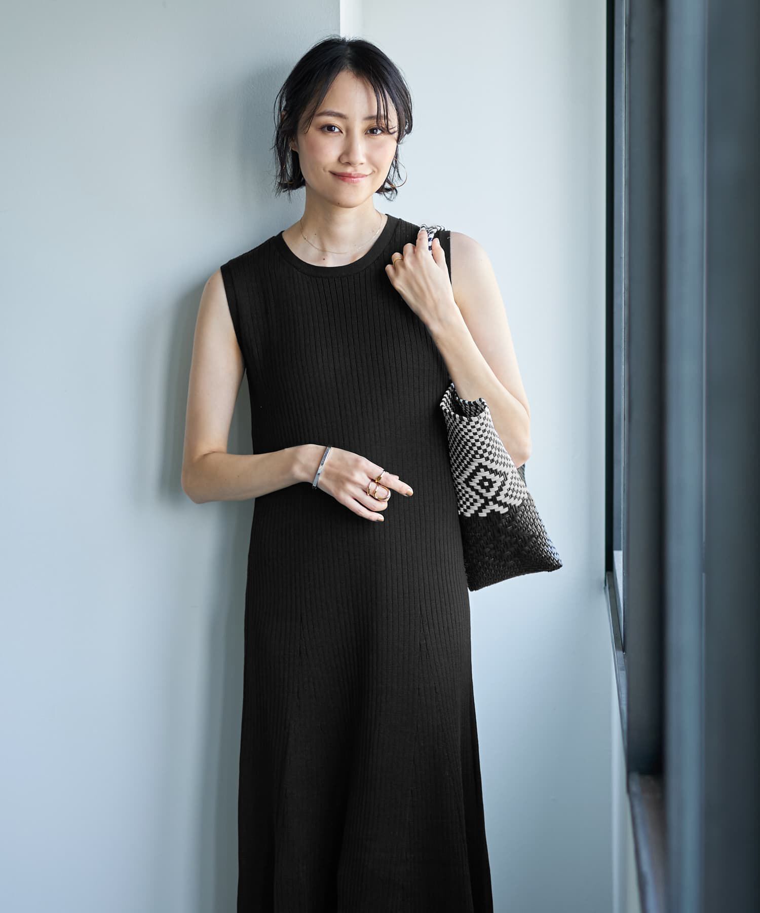 STYLE DELI「【ドライ質感】リブ編みマーメイドワンピース」|ワンピース|