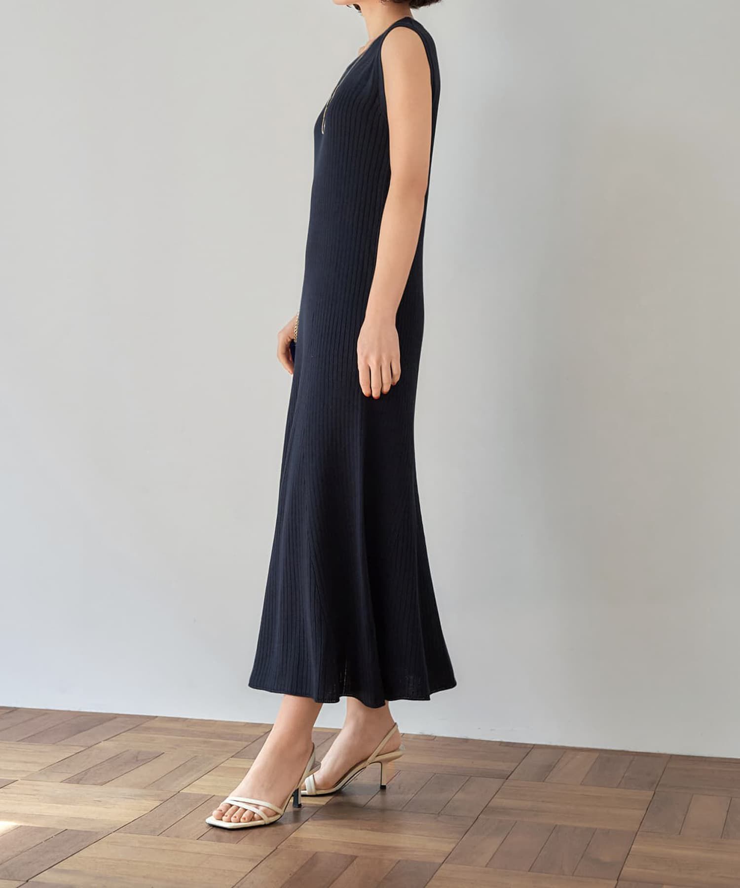STYLE DELI「【ドライ質感】リブ編みマーメイドワンピース」|ワンピース|