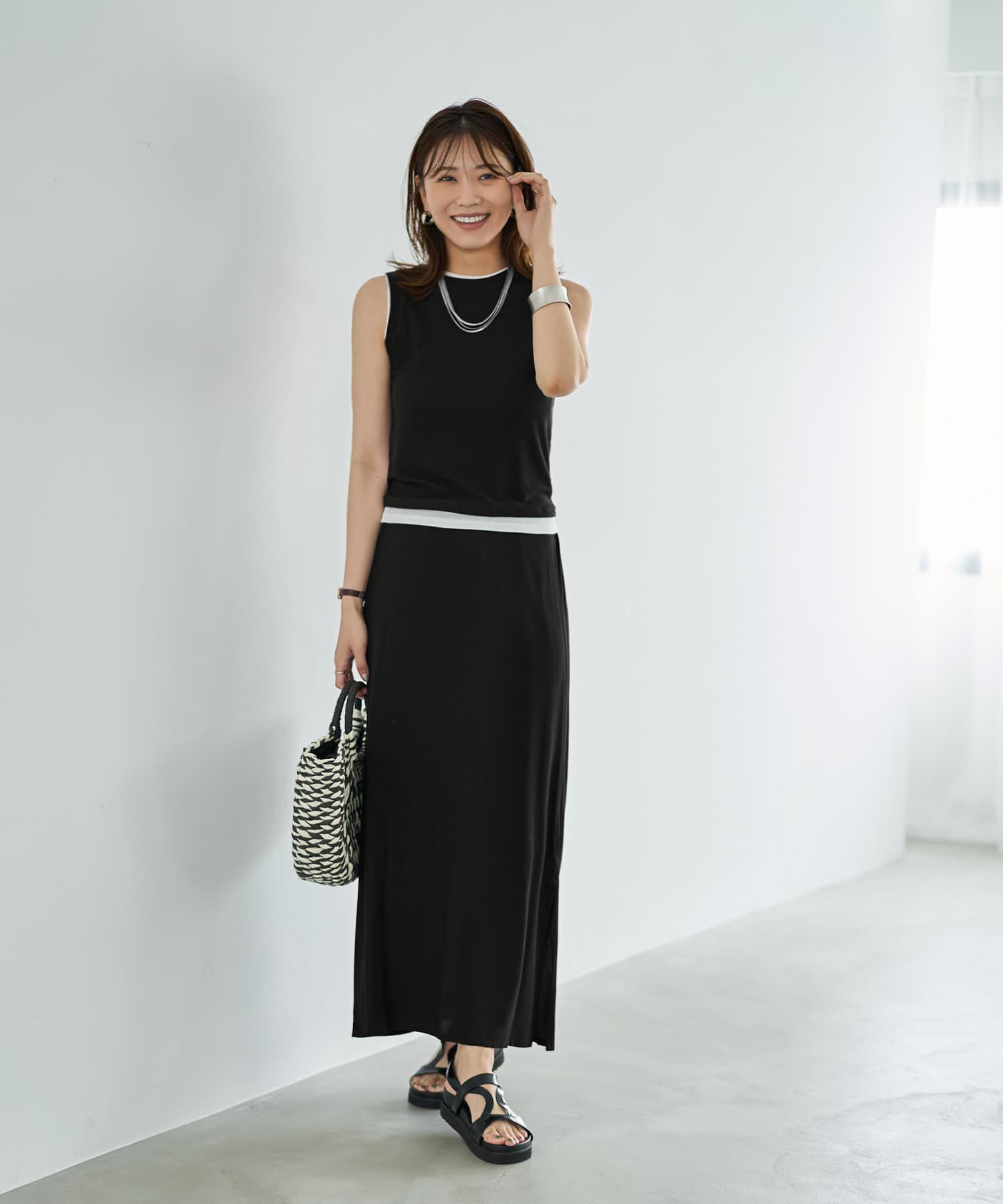 STYLE DELI「レイヤード風シアーニットソータンクトップ」|タンクトップ|