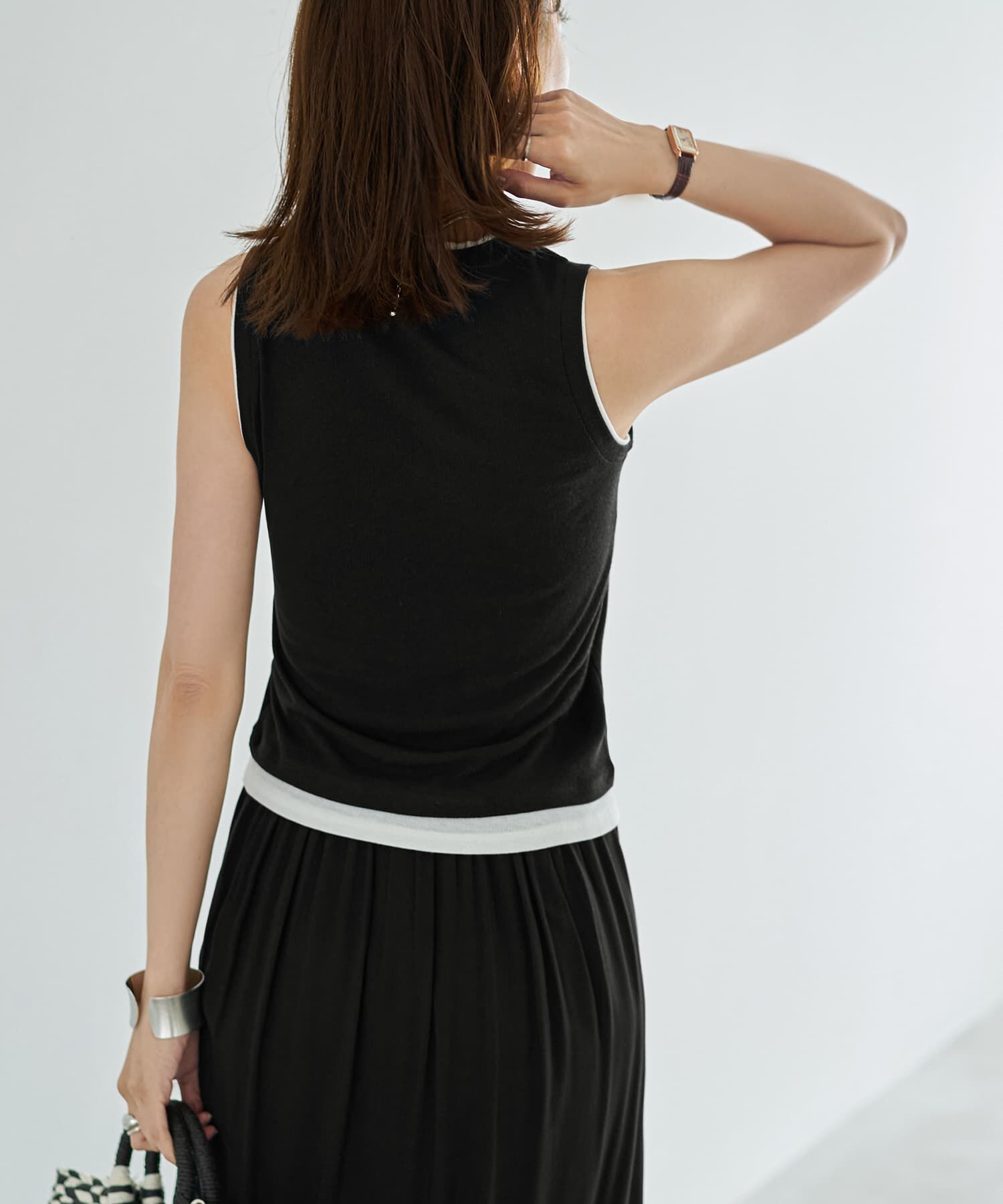 STYLE DELI「レイヤード風シアーニットソータンクトップ」|タンクトップ|