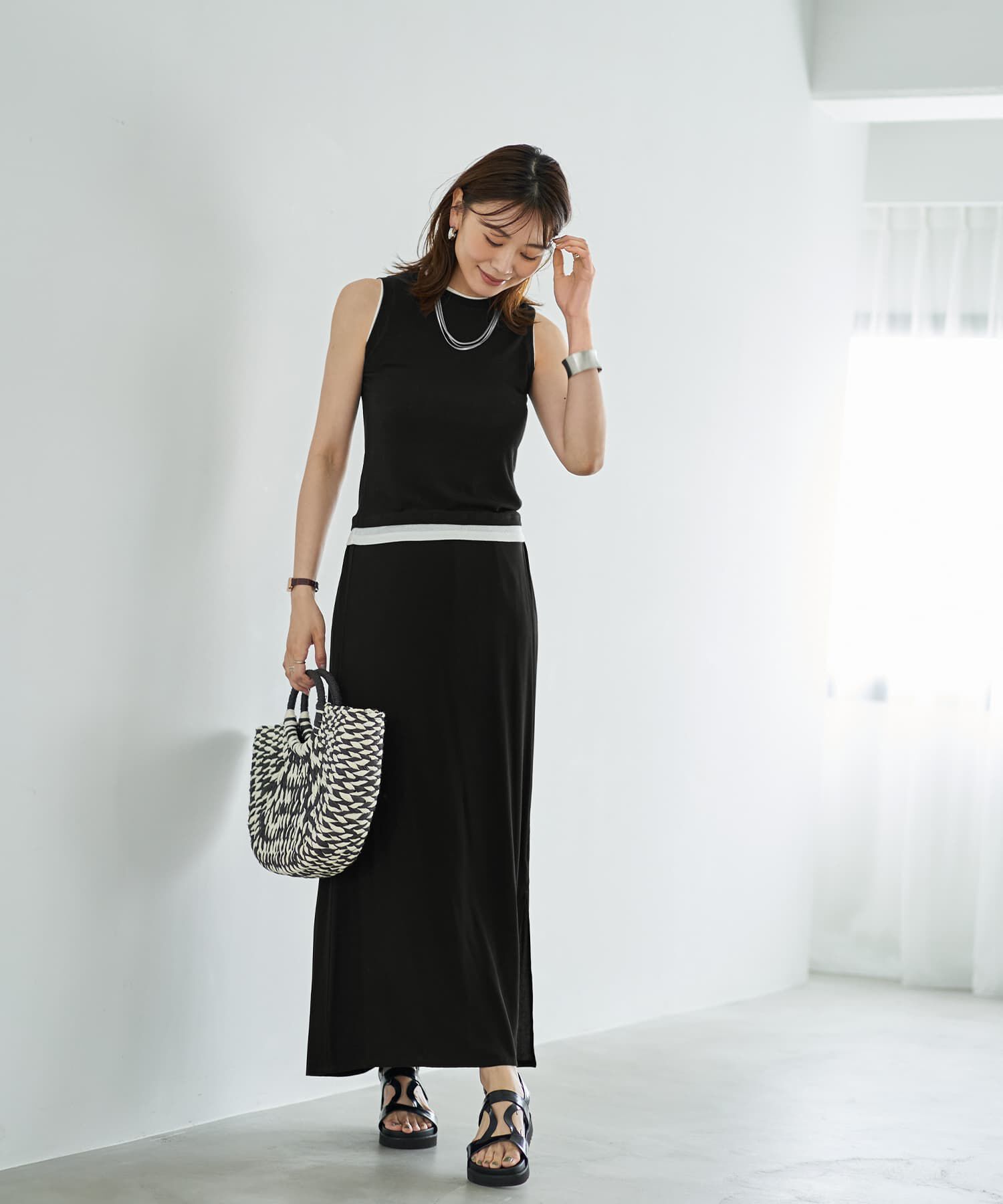 STYLE DELI「レイヤード風シアーニットソータンクトップ」|タンクトップ|