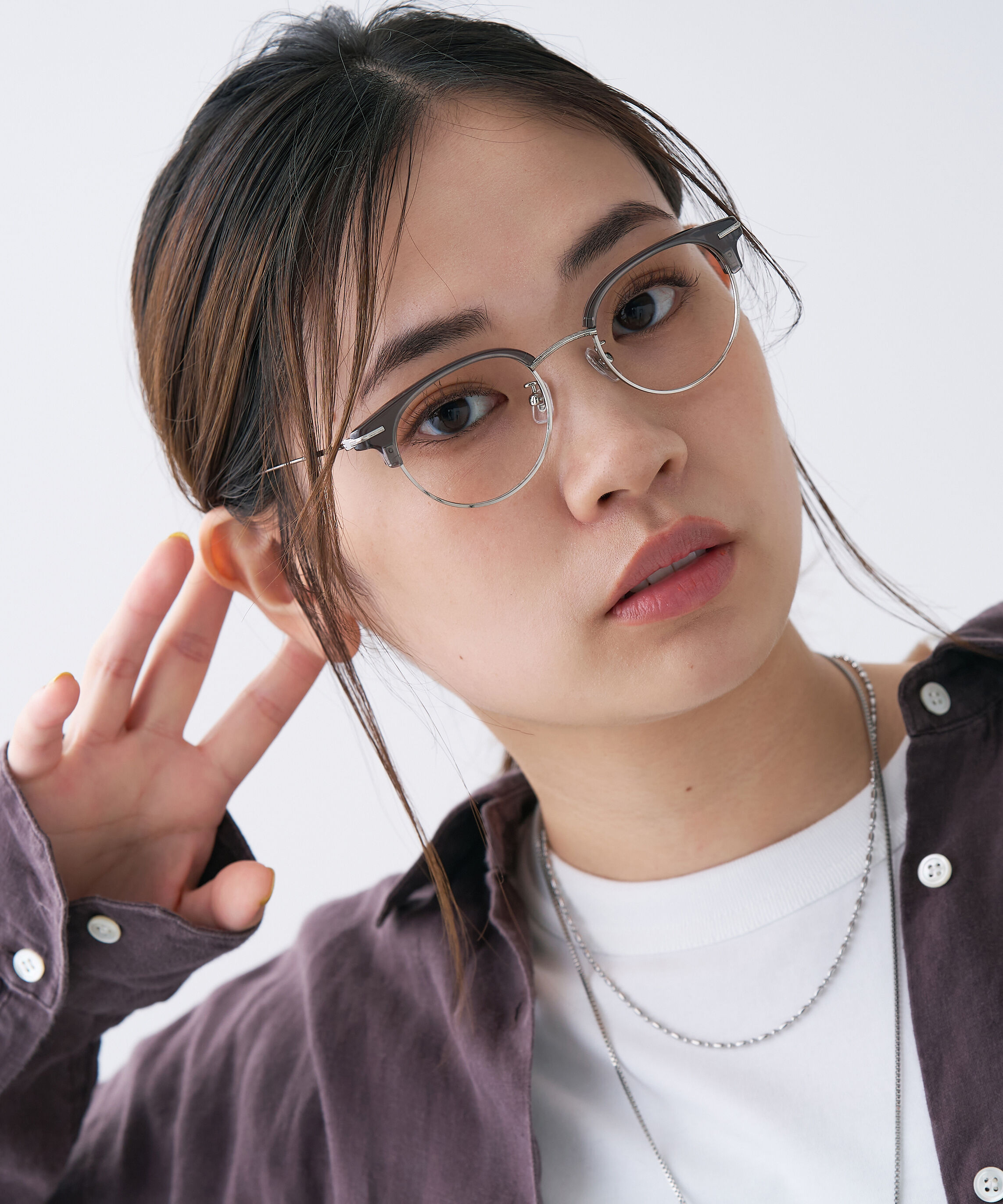  「ボストン型 メガネ｜Zoff｜UNITED ARROWS  ユナイテッドアローズ レンズ交換券付き」|メガネ|グレー