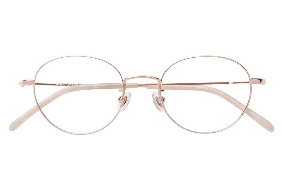  「ボストン型 メガネ｜メタルフレーム ｜ Zoff CLASSIC｜レンズ交換券付き ピンク ゴールド ブラウン」|メガネ|