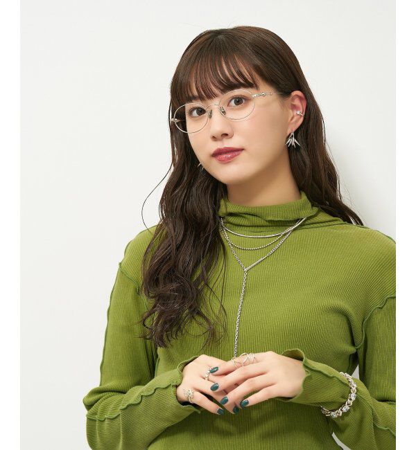  「【LOVE BY e.m.コラボ】&ldquo;staccato&rdquo;｜オーバル型メタルフレーム｜Zoff｜LOVE BY e.m. レンズ交換券付」|メガネ|