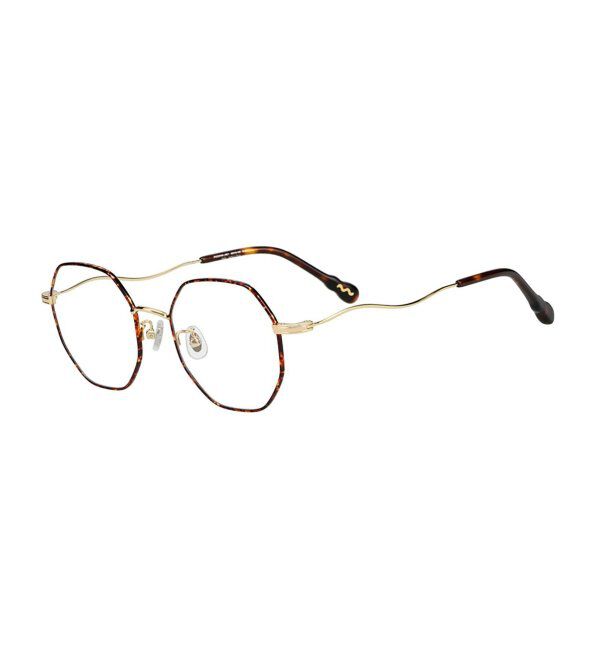  「Zoff｜Kirimaru ウェリントン型 メガネ   多角形フレーム 伊達メガネ うねうね 小顔効果 レンズ交換券付」|メガネ|