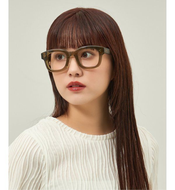 「Zoff｜ETRE TOKYO｜ウェリントン型 メガネ｜黒縁 太縁フレーム｜伊達メガネ 度付き レンズ交換券付」|メガネ|オリーブ