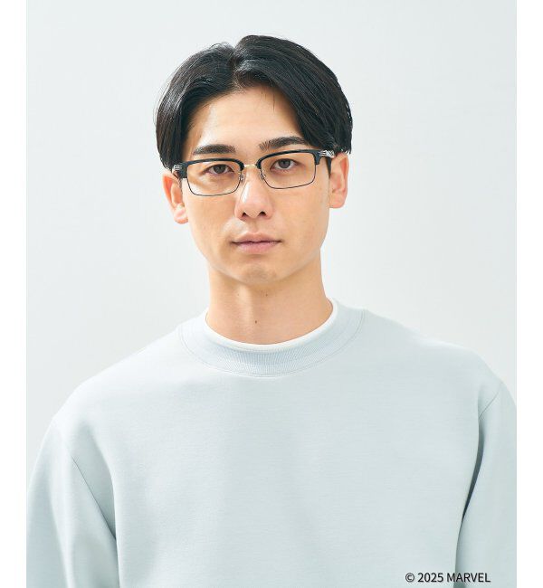 「MARVEL COLLECTION【ウルヴァリン モデル】 スクエア型 メガネ | 伊達メガネ 度付き   レンズ交換券付」|メガネ|