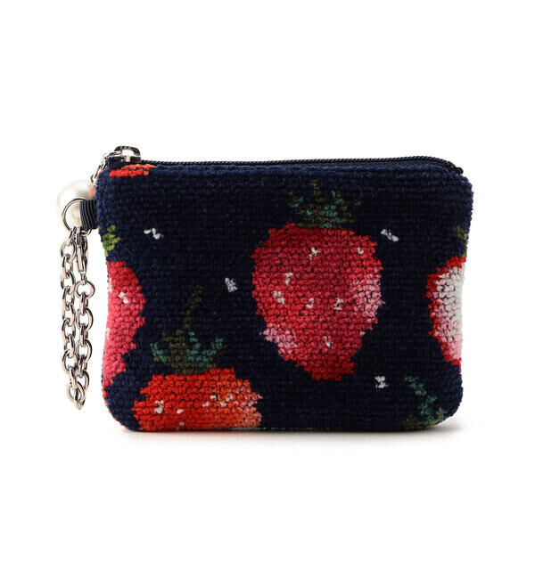 LOVERARY BY FEILER「ストロベリードット　キー&カードポーチ　L/STD-223012」|キーケース|ネイビー