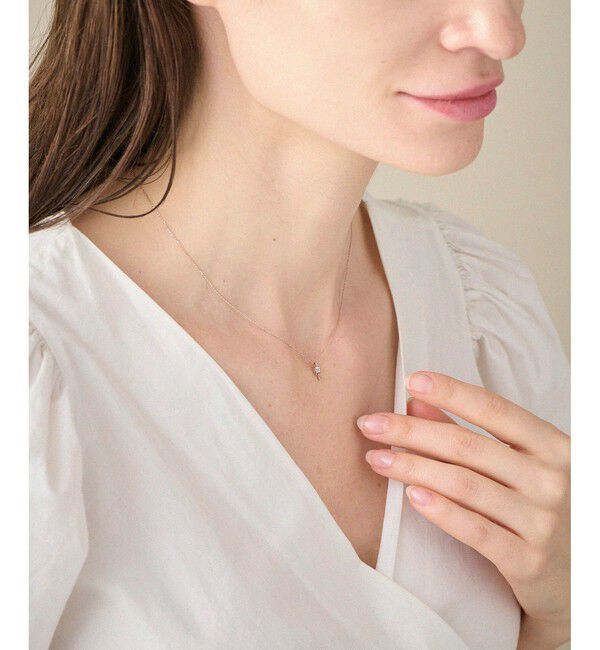 ete「K10MPG ミストピンク ホワイトトパーズ/ブラウンダイヤモンド ネックレス」|ネックレス|