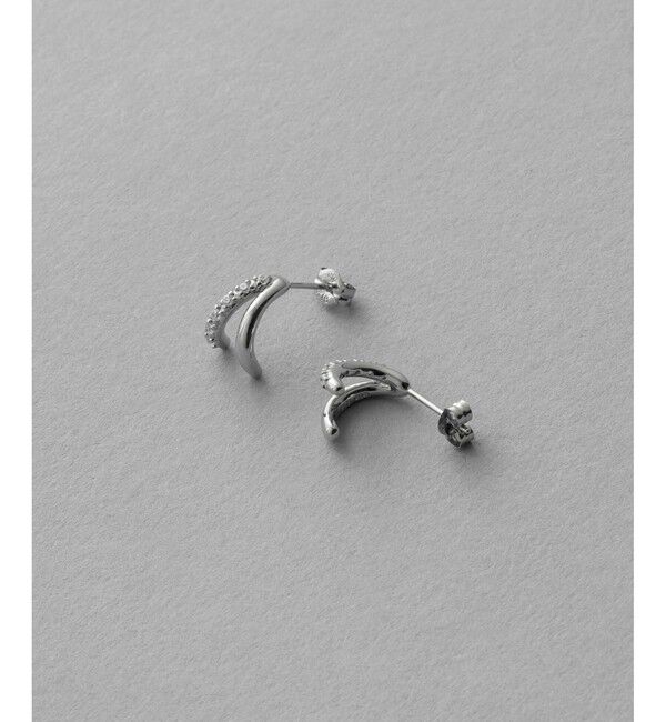 ete「ビジュー ダブルライン ピアス」|ピアス|