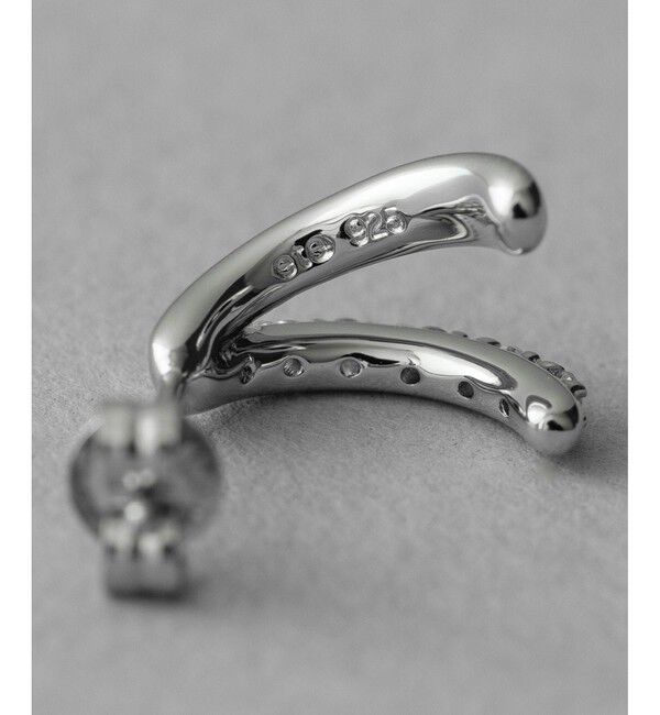 ete「ビジュー ダブルライン ピアス」|ピアス|