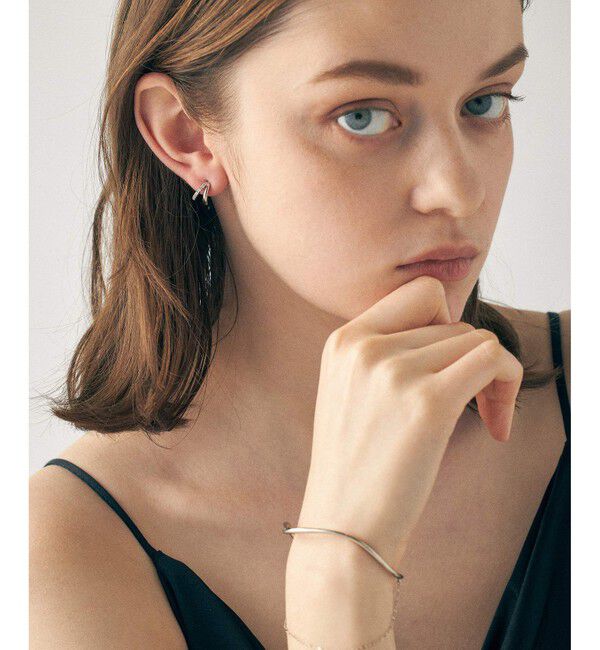 ete「ビジュー ダブルライン ピアス」|ピアス|