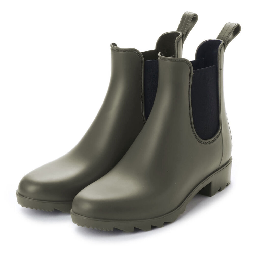 BACKYARD FAMILY「レインブーツ レディース ショート サイドゴア 通販 おしゃれ シンプル ショート丈」|レインシューズ|グリーン1