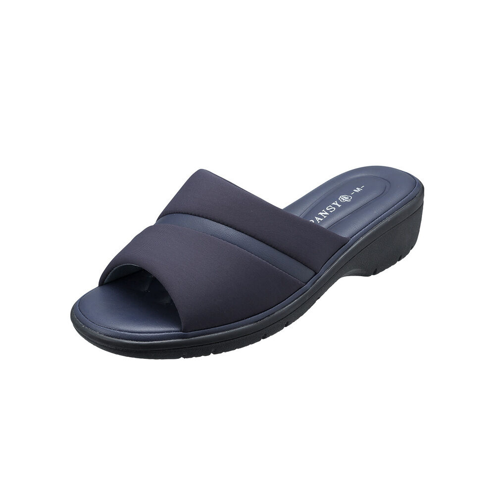 BACKYARD FAMILY「サンダル レディース つっかけ 通販 パンジー おしゃれ 歩きやすい 室内履き ルームシューズ」|サンダル|ブルー1