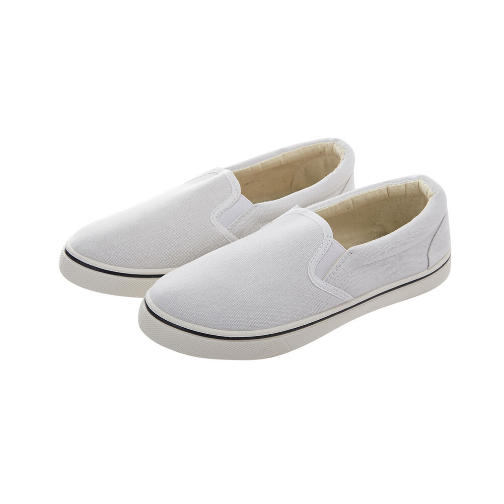 BACKYARD FAMILY「スリッポン レディース おしゃれ 通販 黒 スニーカー 白 アイボリー 靴 シューズ ぺたんこ靴」|スリッポン|ホワイト1