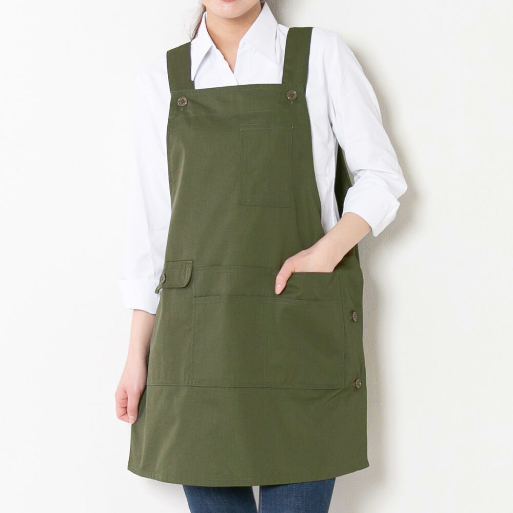 BACKYARD FAMILY「エプロン おしゃれ 通販 エプロン ナチュラル レディース h型 ワンピース ゆったり ブラック」|食器・キッチングッズ|グリーン1