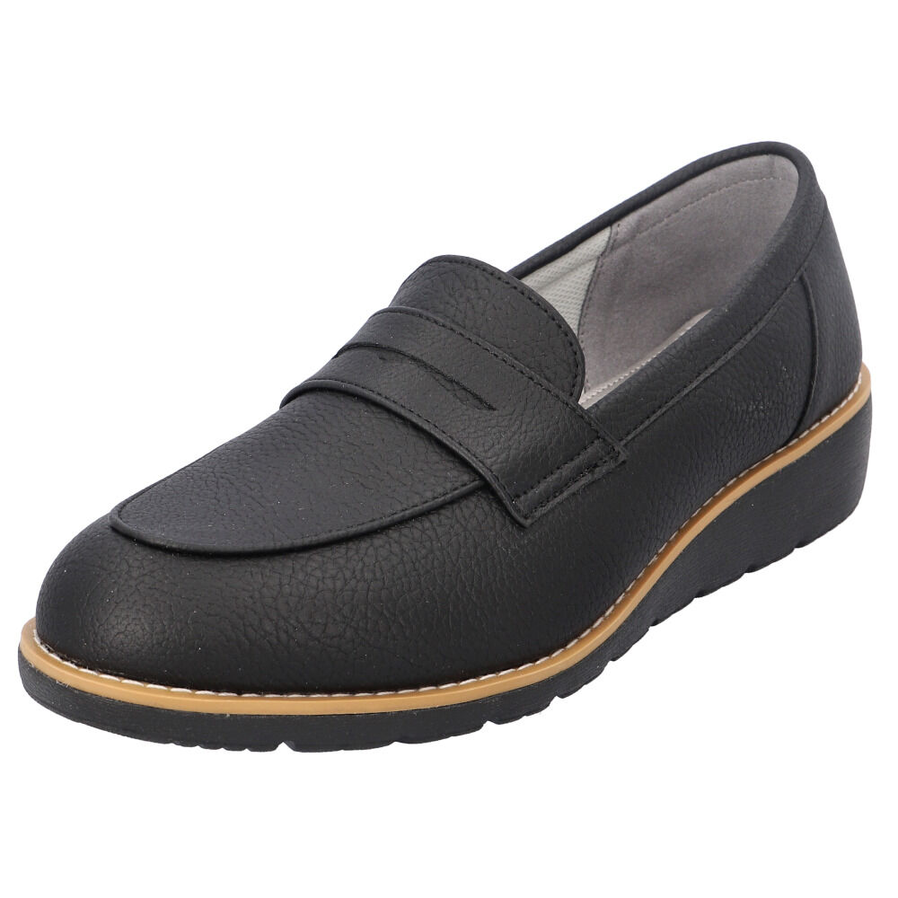 BACKYARD FAMILY「パンジー 靴 レディース FD100 通販 Pansy ローファー スリッポン おしゃれ 軽量」|スリッポン|ブラック1