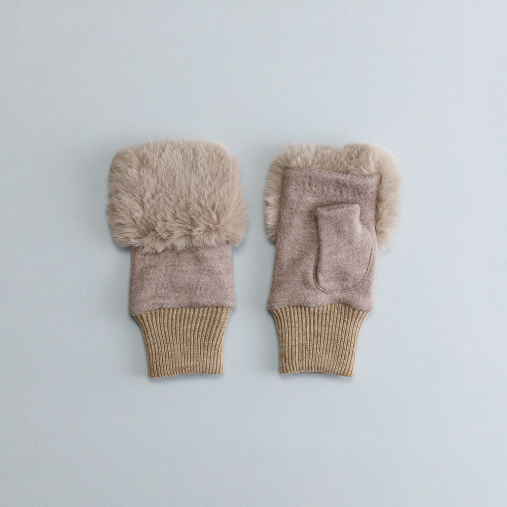 BACKYARD FAMILY「クロダ 手袋 レディース 通販 グローブ 手ぶくろ 指なし ハンドウォーマー ハンドカバー 暖かい」|手袋|ベージュ1