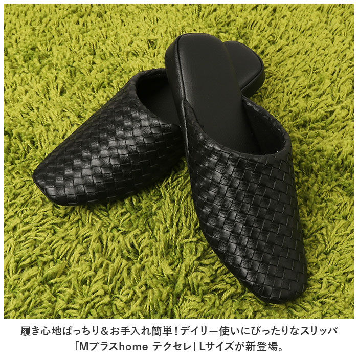 BACKYARD FAMILY「スリッパ おしゃれ 来客用 通販 モダン 上品 合皮 抗菌 テクセレ L サイズ ルームシューズ」|ルームシューズ|