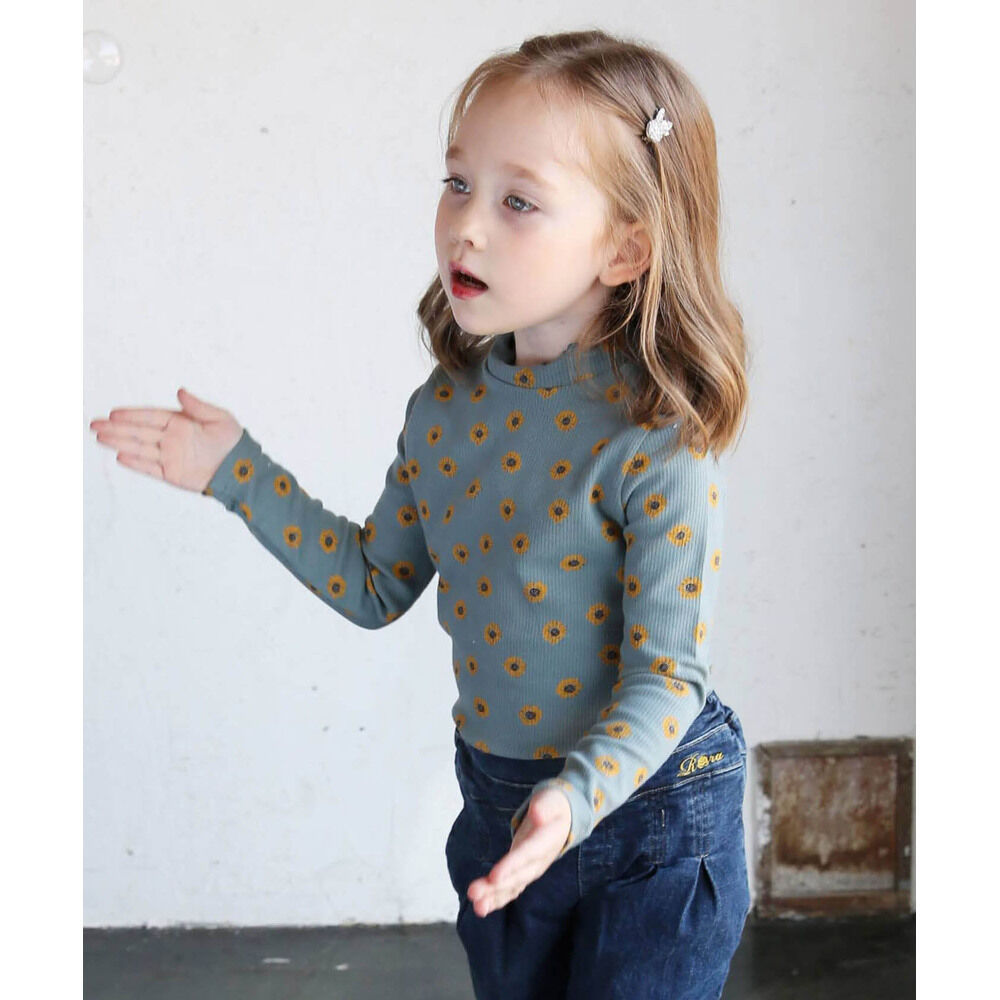 BACKYARD FAMILY「女の子 キッズ 長袖 Tシャツ 通販 ロンT 63042302 長袖Tシャツ カットソー リブ編み」|その他|グリーン1