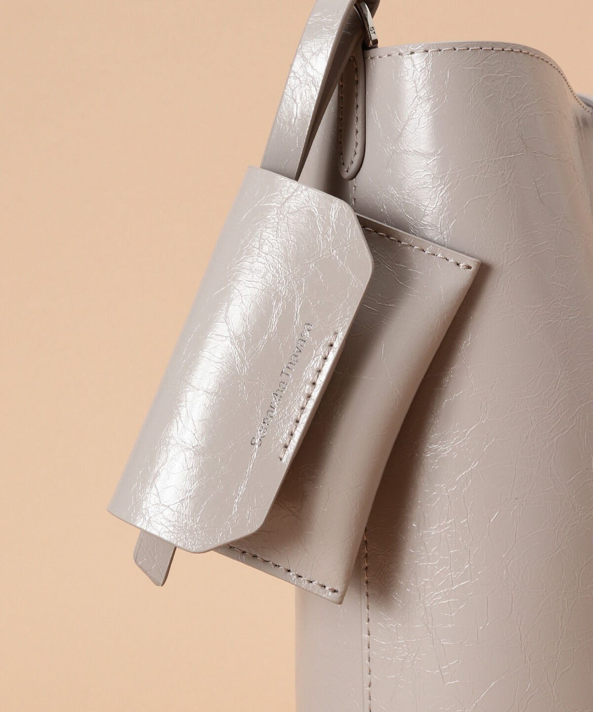 Samantha Thavasa「クラックレザーバケットバッグ」|ハンドバッグ|