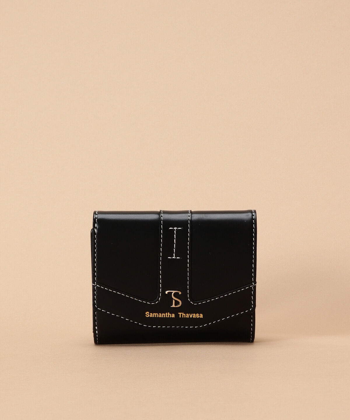 Samantha Thavasa「ステッチデザイン 三つ折り財布」|財布|ブラック
