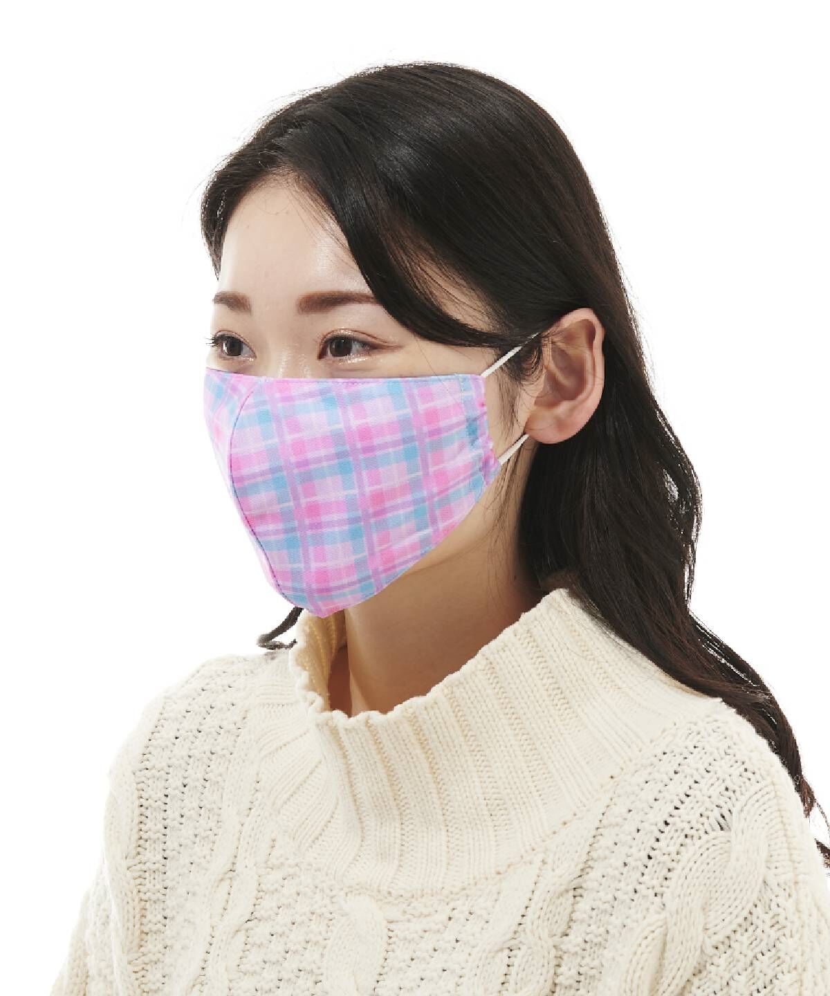  「オリジナルチェックマスク」|その他|ラベンダー