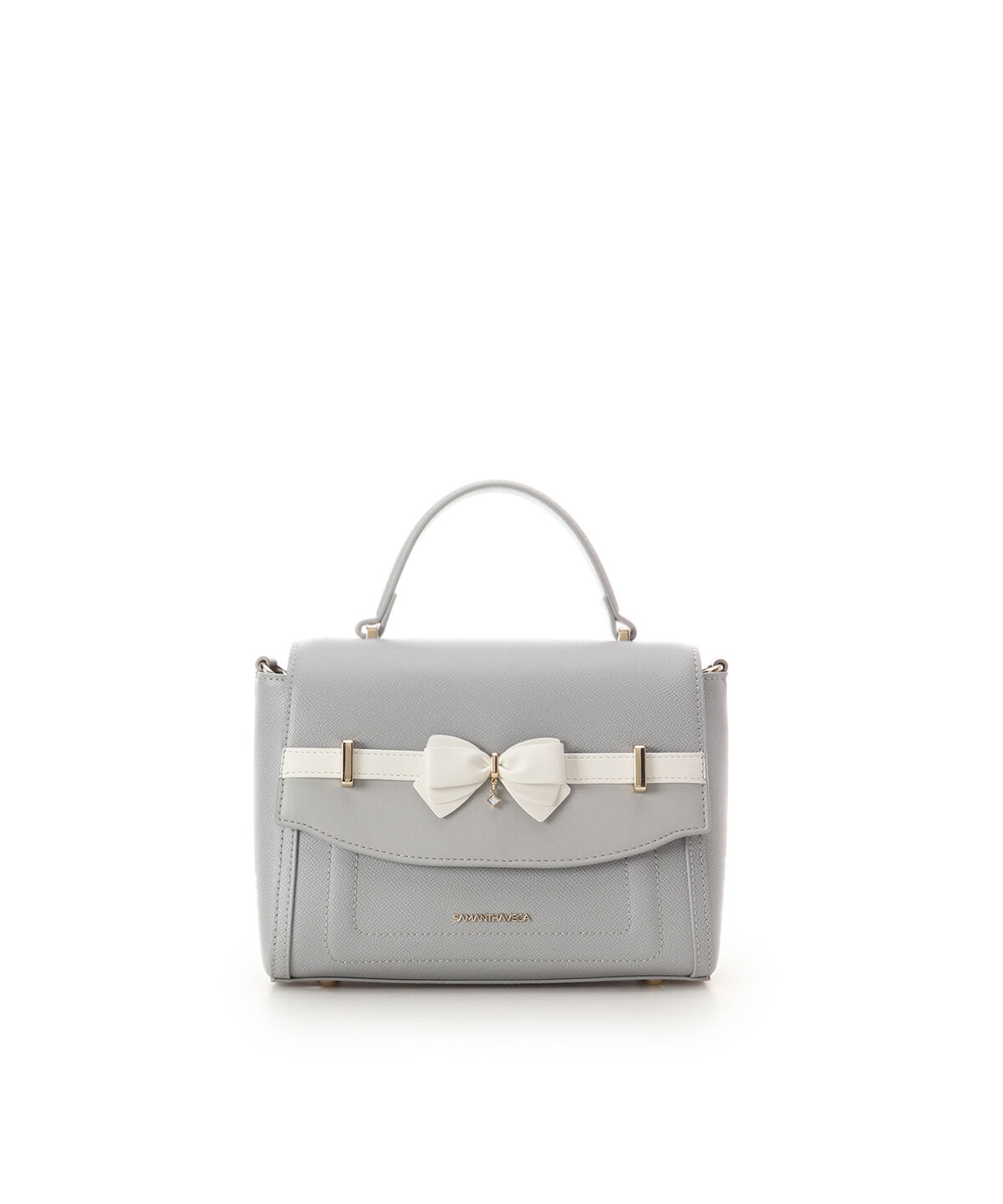 Samantha Vega「バイカラーアクセントリボンショルダーバッグ」|ショルダー・メッセンジャー|ライトブルー