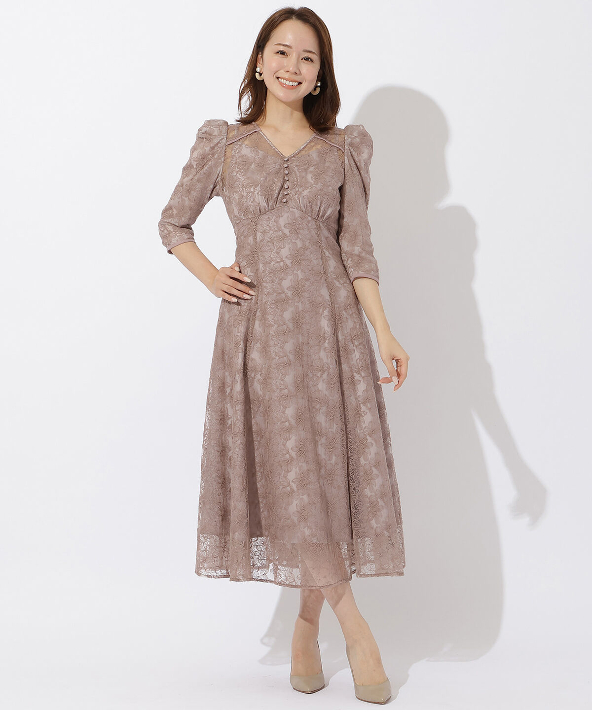 アンドクチュール「エンブロイダリーレースドレス」|ドレス|