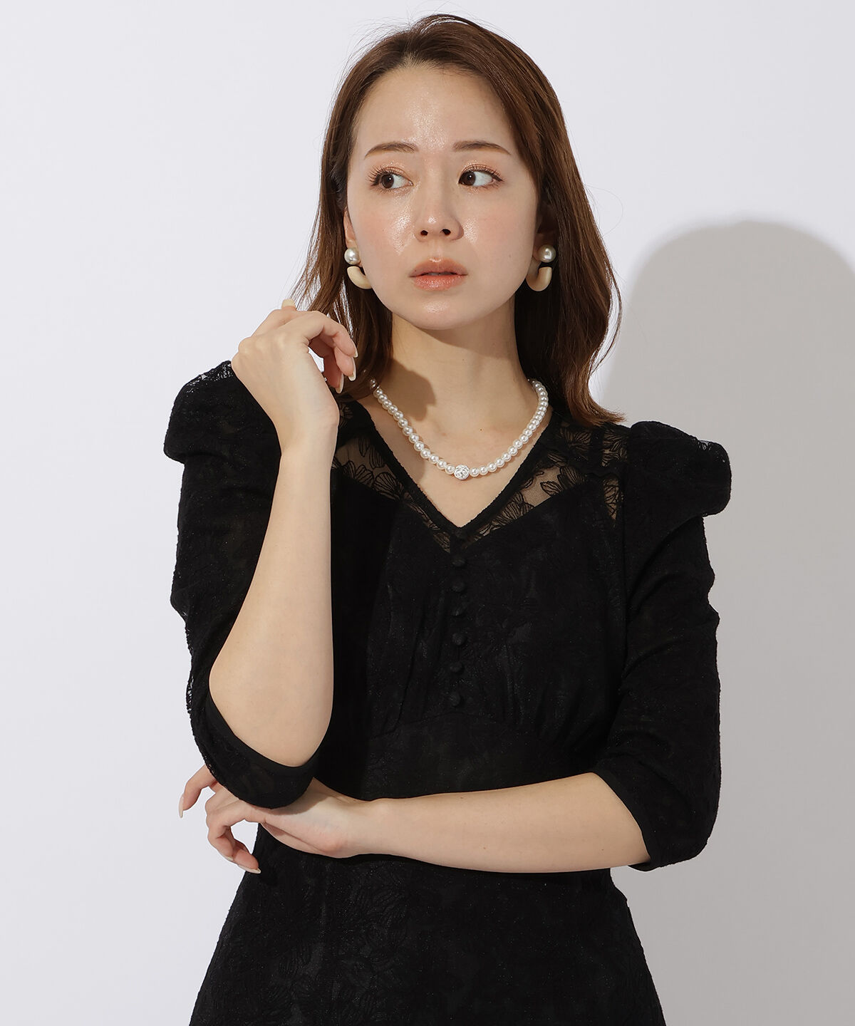 アンドクチュール「エンブロイダリーレースドレス」|ドレス|