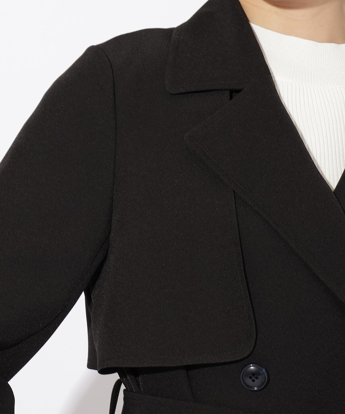 アンドクチュール「バックフレアドレープトレンチコート」|トレンチコート|