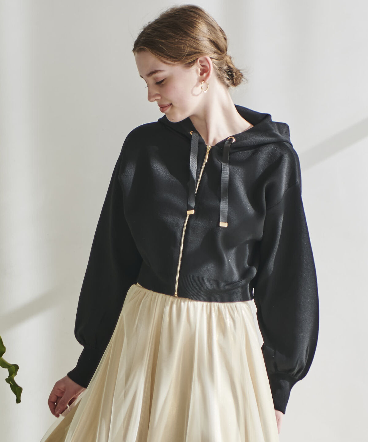 アンドクチュール「スポンディッシュニットパーカー」|パーカー|