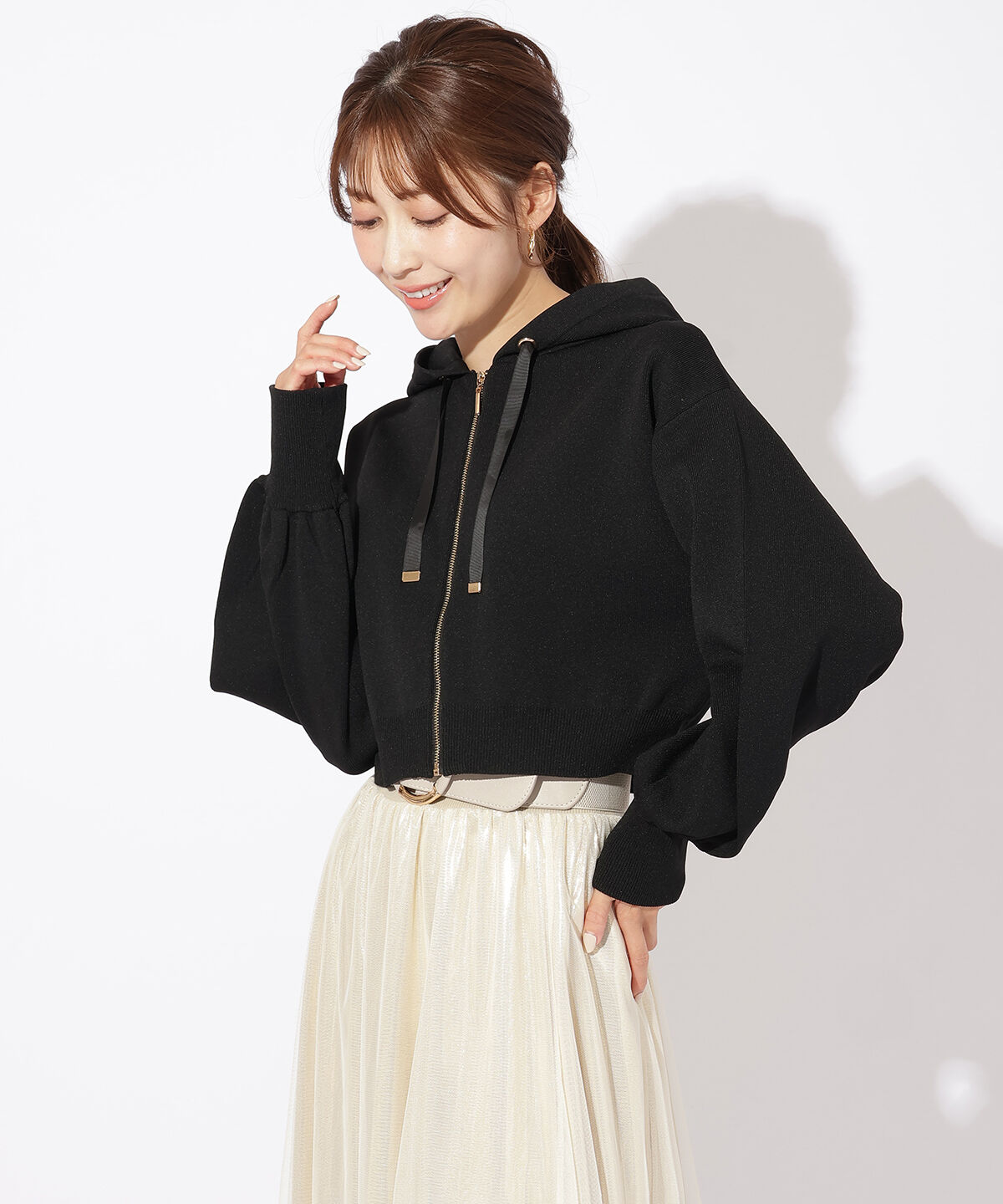 アンドクチュール「スポンディッシュニットパーカー」|パーカー|