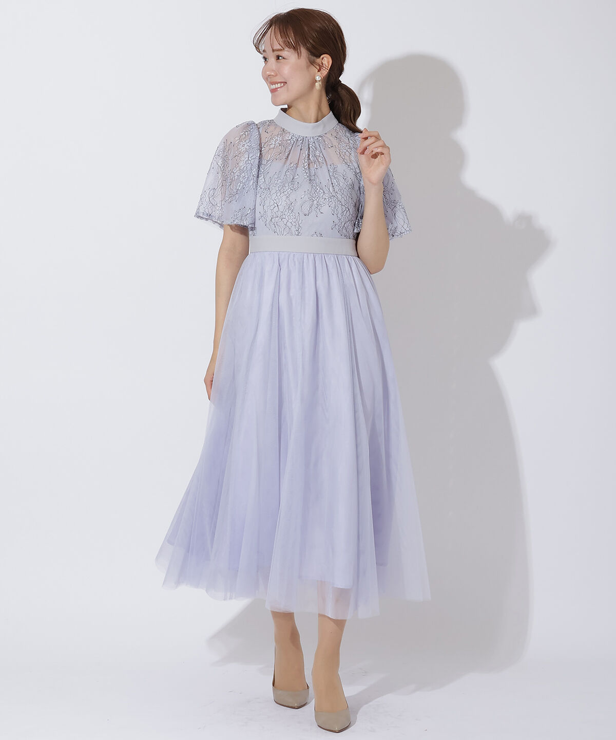 アンドクチュール「コードチュール刺しゅうフレアドレス」|ドレス|