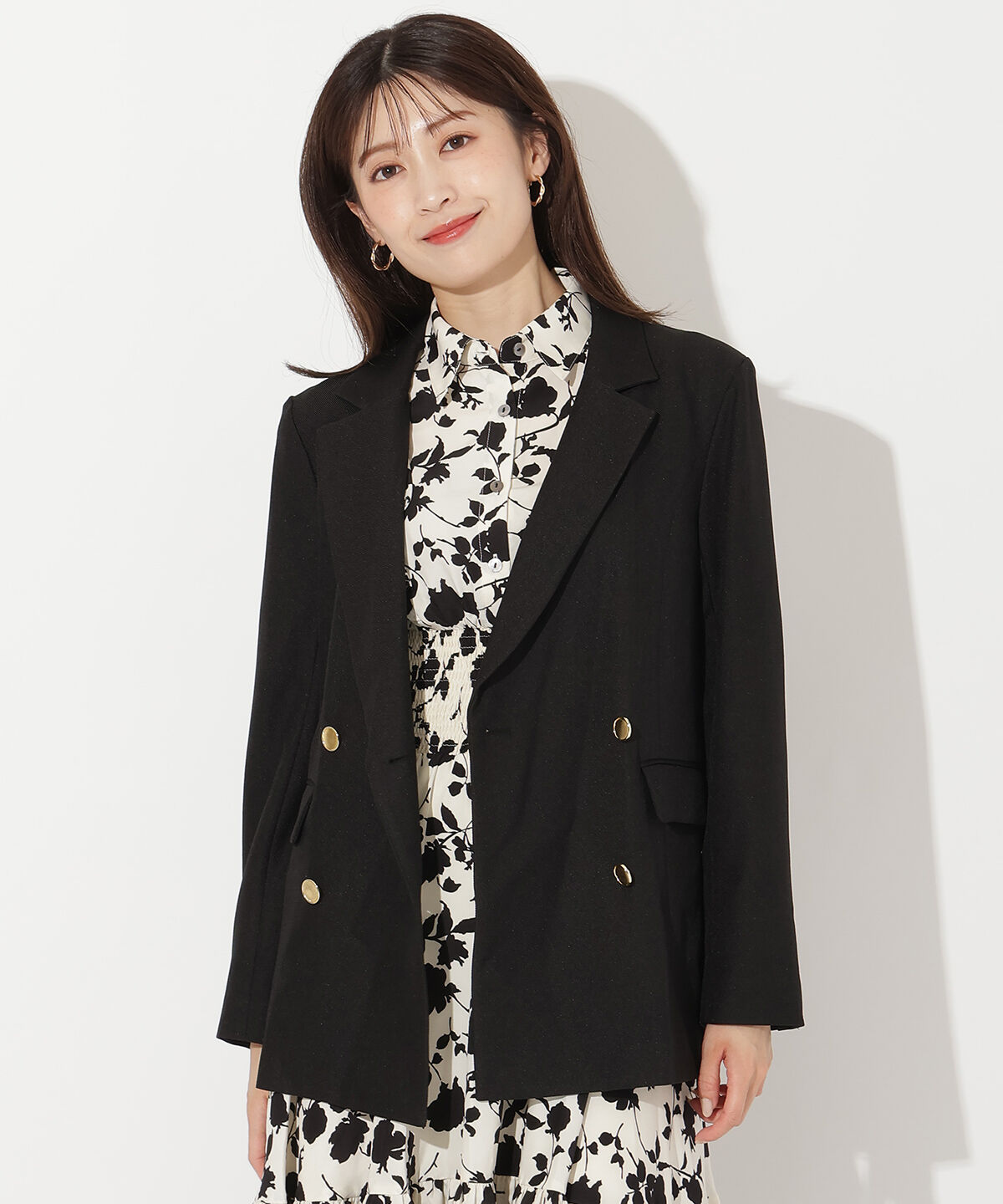 アンドクチュール「ダブルジャケット」|テーラードジャケット|ブラック